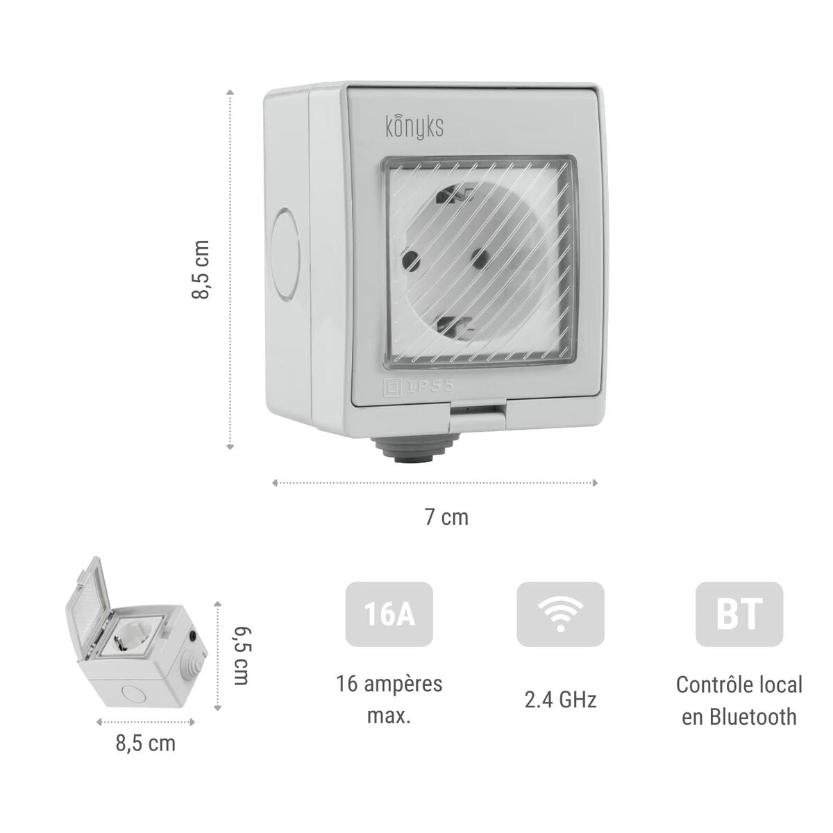 Älypistorasia Konyks Pluviose Easy Wi-Fi Bluetooth Ulkopuoli 90 - 250 V 16 A