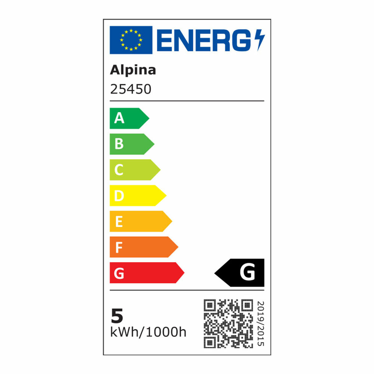 Älykäs Polttimo Alpina RGB Wi-Fi 5 W 4,9 W E27 1800-6500 K 360 Lm