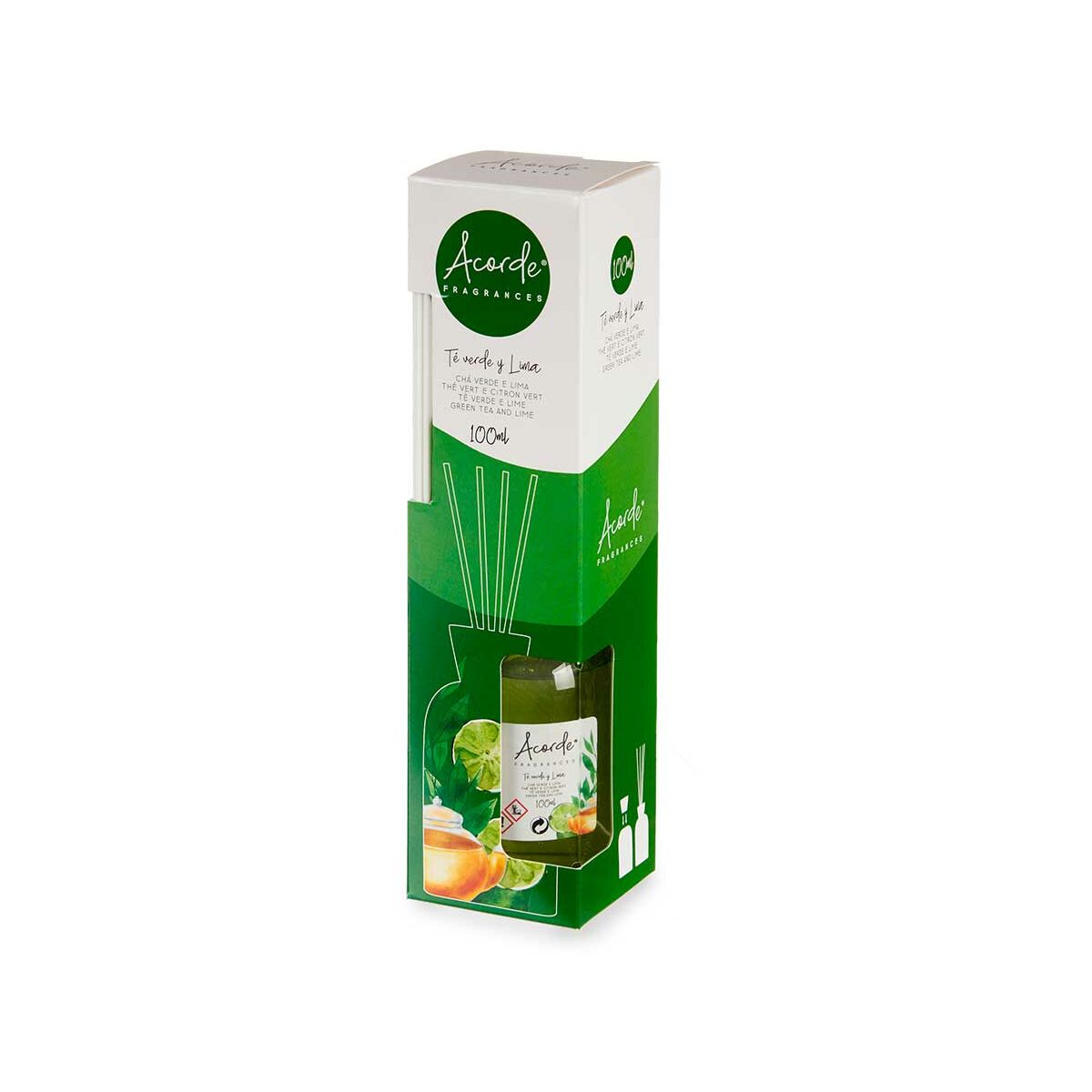 Parfyymipuikot Lime väri Vihreä tee 100 ml (12 osaa)